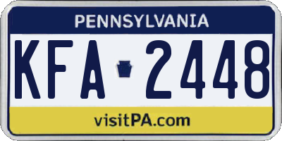 PA license plate KFA2448