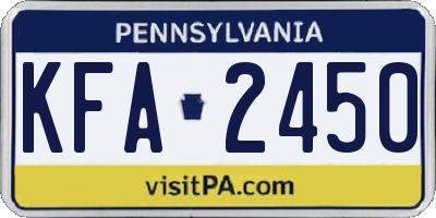 PA license plate KFA2450