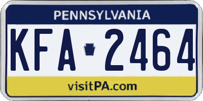 PA license plate KFA2464