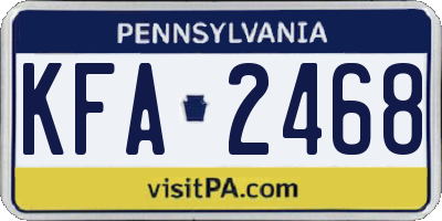PA license plate KFA2468