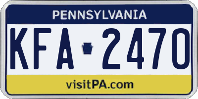 PA license plate KFA2470