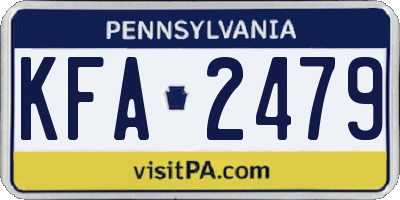 PA license plate KFA2479