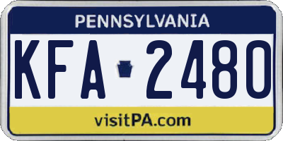 PA license plate KFA2480