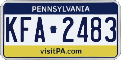 PA license plate KFA2483