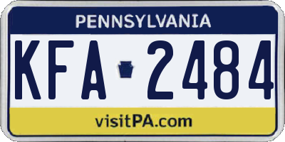 PA license plate KFA2484