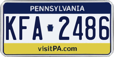 PA license plate KFA2486