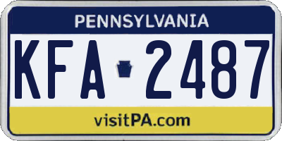 PA license plate KFA2487
