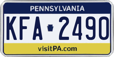 PA license plate KFA2490