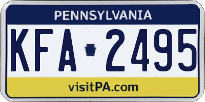 PA license plate KFA2495