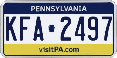 PA license plate KFA2497