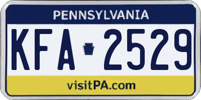 PA license plate KFA2529