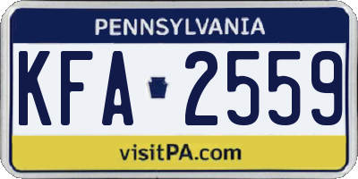 PA license plate KFA2559