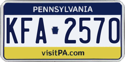 PA license plate KFA2570