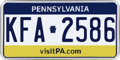 PA license plate KFA2586