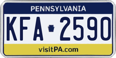 PA license plate KFA2590