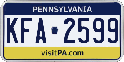 PA license plate KFA2599