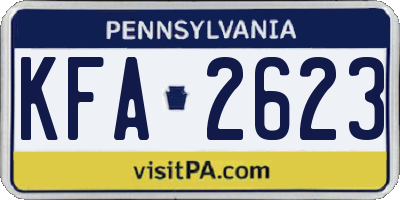 PA license plate KFA2623
