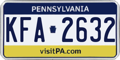 PA license plate KFA2632
