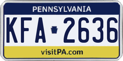 PA license plate KFA2636
