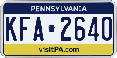PA license plate KFA2640
