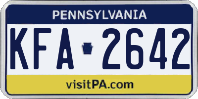 PA license plate KFA2642