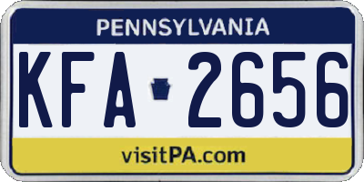 PA license plate KFA2656