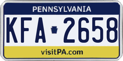 PA license plate KFA2658