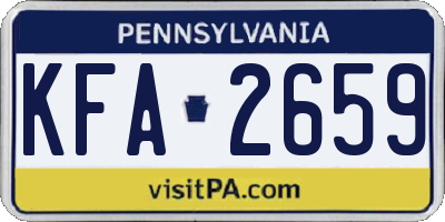 PA license plate KFA2659