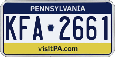 PA license plate KFA2661