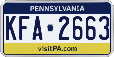 PA license plate KFA2663