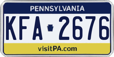 PA license plate KFA2676