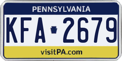 PA license plate KFA2679
