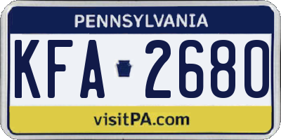 PA license plate KFA2680