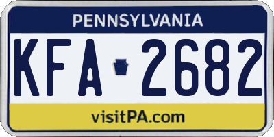 PA license plate KFA2682
