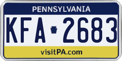 PA license plate KFA2683