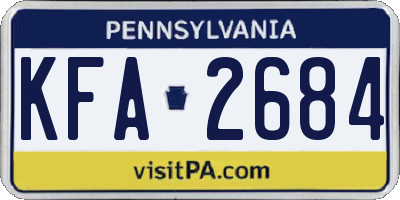 PA license plate KFA2684