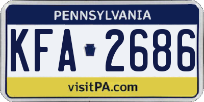 PA license plate KFA2686