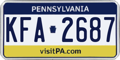 PA license plate KFA2687