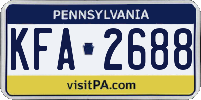 PA license plate KFA2688