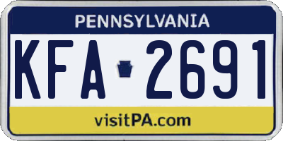 PA license plate KFA2691