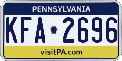 PA license plate KFA2696