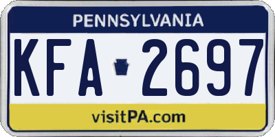 PA license plate KFA2697