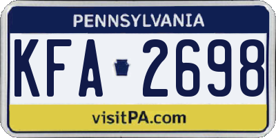 PA license plate KFA2698