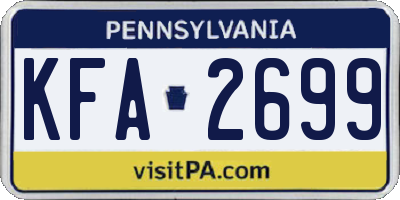 PA license plate KFA2699