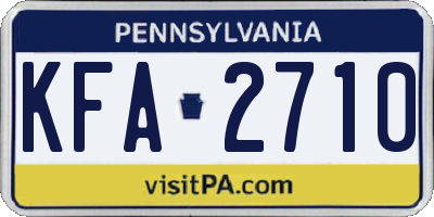 PA license plate KFA2710