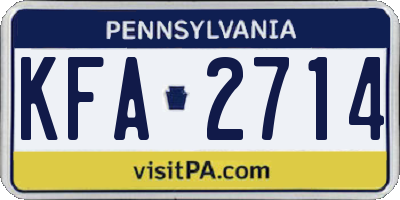 PA license plate KFA2714