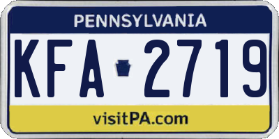 PA license plate KFA2719