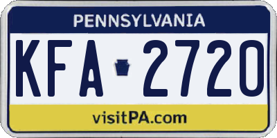 PA license plate KFA2720