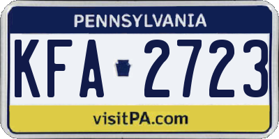 PA license plate KFA2723