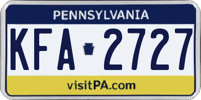 PA license plate KFA2727